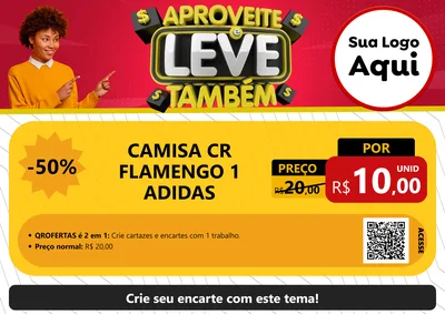 Modelo de Cartaz para Cartaz A4 Horizontal com o tema Aproveite e Leve Também para Roupas e acessórios
