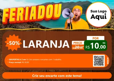 Modelo de Cartaz para Cartaz A4 Horizontal com o tema Feriadou para Hortifrúti