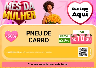 Modelo de Cartaz para Cartaz A4 Horizontal com o tema Mês da Mulher para Auto peças
