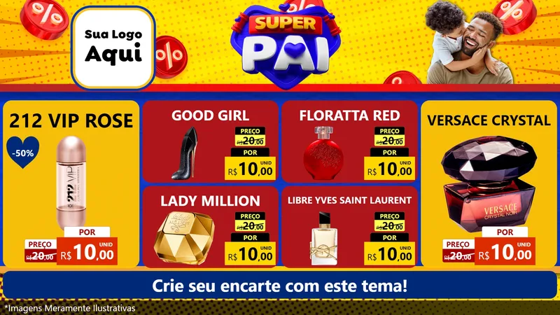 Modelo de TV para TV Horizontal com o tema Super Pai para Perfumes