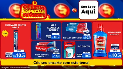 Modelo de TV para TV Horizontal com o tema Ofertas Especiais de Agosto para Higiene Pessoal