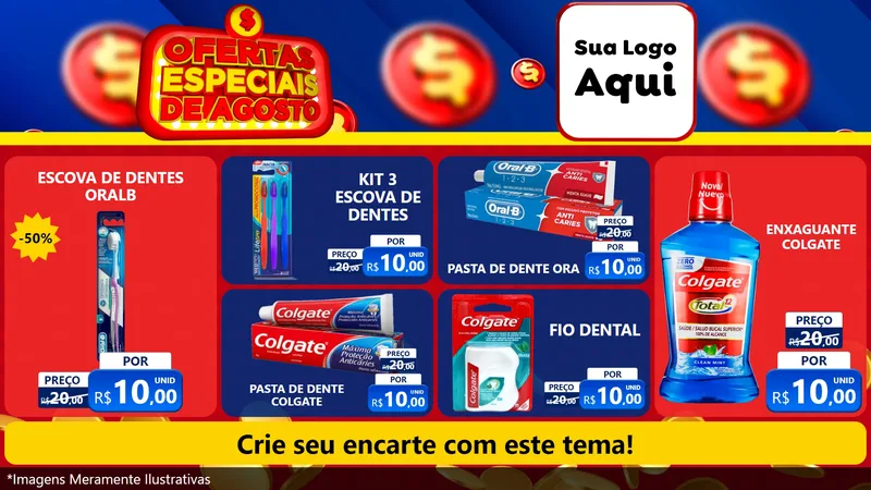 Modelo de TV para TV Horizontal com o tema Ofertas Especiais de Agosto para Higiene Pessoal