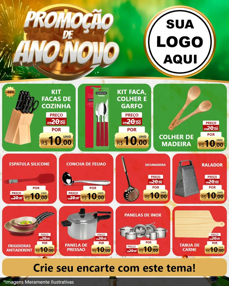 Modelo de Rede Social para Feed Instagram com o tema Promoção de Ano Novo para Utilidades Domésticas