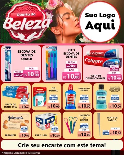 Modelo de Rede Social para Feed Instagram com o tema Quarta da Beleza para Higiene Pessoal