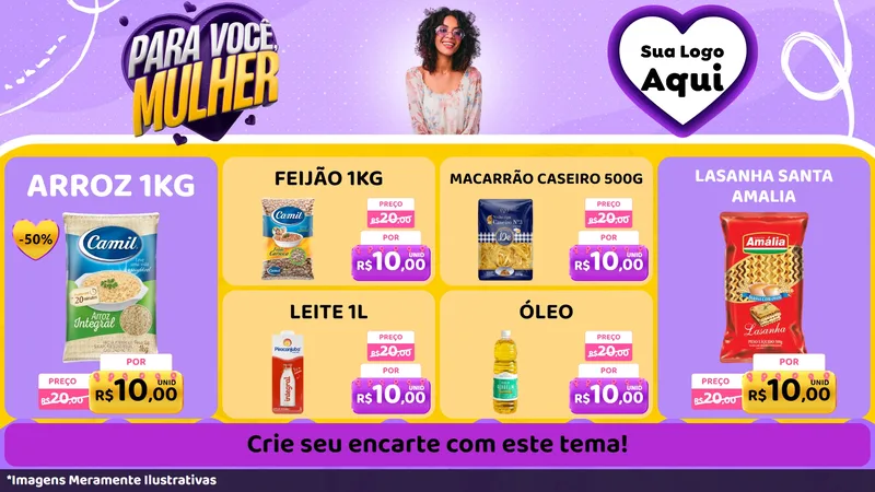 Modelo de TV para TV Horizontal com o tema Para Você, Mulher para Supermercado