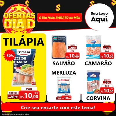 Modelo de Rede Social para Feed Facebook com o tema Dia D para Peixaria