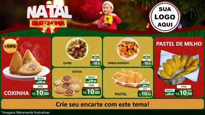 Modelo de TV para TV Horizontal com o tema Natal da Economia para Salgadaria