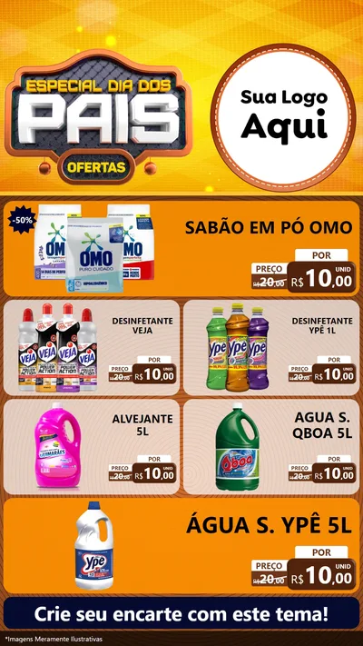 Modelo de TV para TV Vertical com o tema Especial Dia dos Pais para Produtos de Limpeza