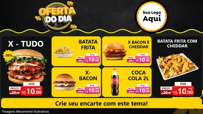 Modelo de TV para TV Horizontal com o tema Oferta Do Dia para Hamburgueria