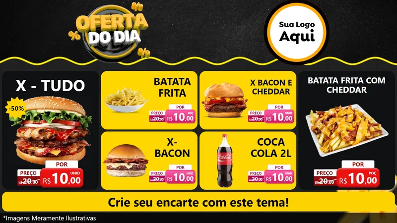 Modelo de TV para TV Horizontal com o tema Oferta Do Dia para Hamburgueria
