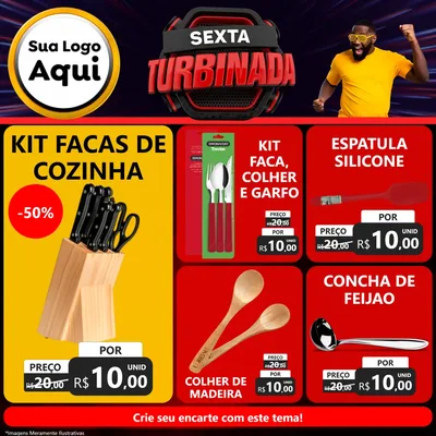 Modelo de Rede Social para Feed Facebook com o tema Sexta Turbinada para Utilidades Domésticas