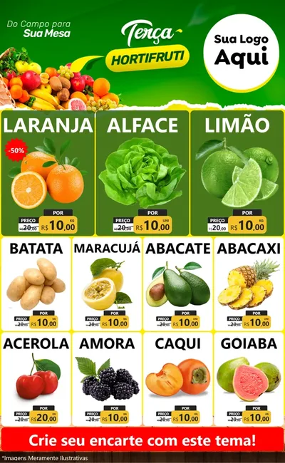 Modelo de Encarte para Encarte Grande com o tema Terça hortifruti para Hortifrúti