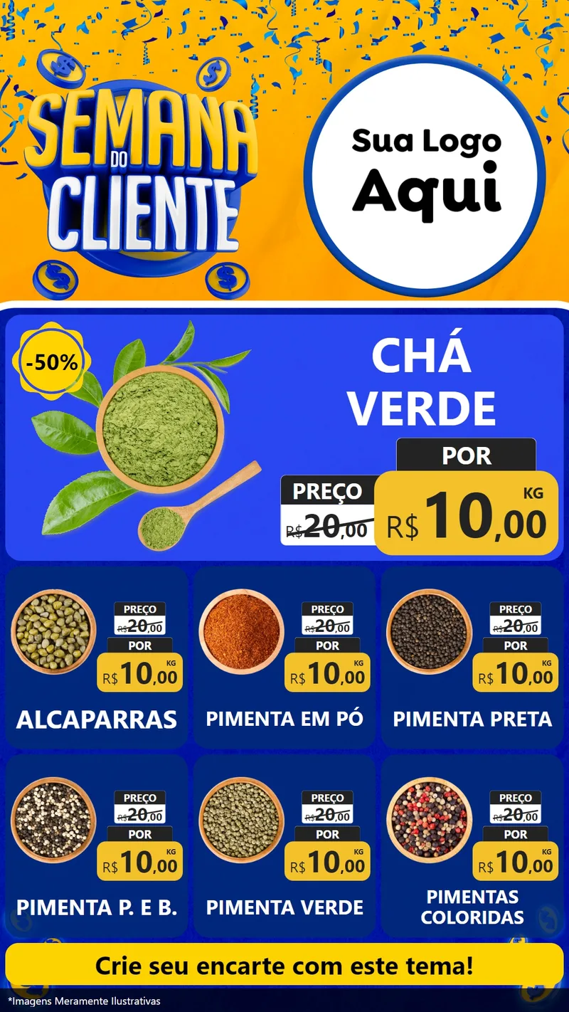 Modelo de Rede Social para Stories com o tema Semana do Cliente para Produtos Naturais