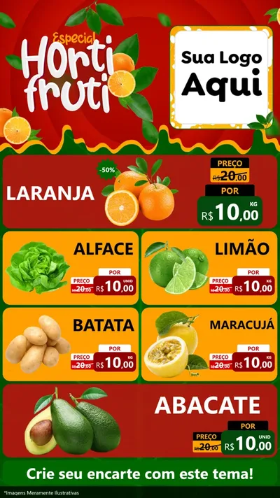 Modelo de TV para TV Vertical com o tema Especial Hortifruti para Hortifrúti