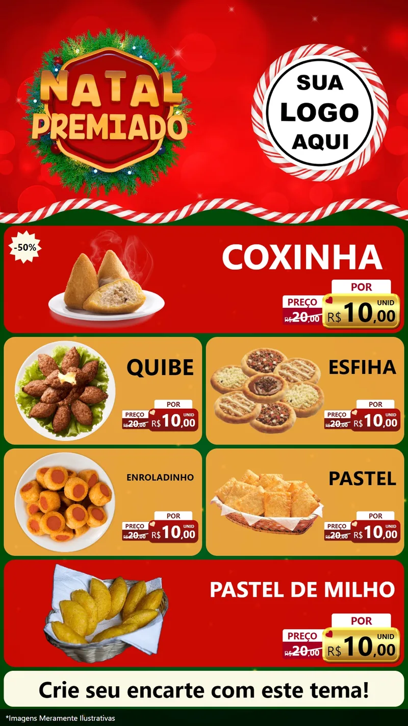 Modelo de TV para TV Vertical com o tema Natal Premiado para Salgadaria