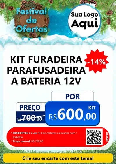 Modelo de Cartaz para Cartaz A4 Vertical com o tema Festival de Ofertas - Inverno para Maquinas e Ferramentas