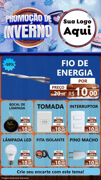 Modelo de Rede Social para Stories com o tema Promoção de Inverno para Materiais Elétricos