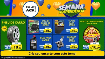 Modelo de TV para TV Horizontal com o tema Semana da Independência para Auto peças