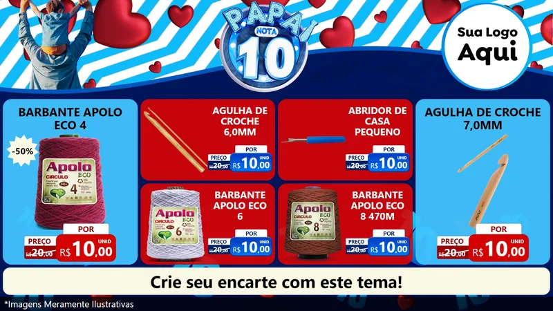 Modelo de TV para TV Horizontal com o tema Papai Nota 10 para Armarinho e Aviamentos