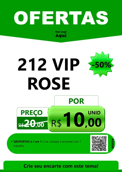 Modelo de Cartaz para Cartaz A4 Vertical com o tema Ofertas Verde Cartaz para Perfumes