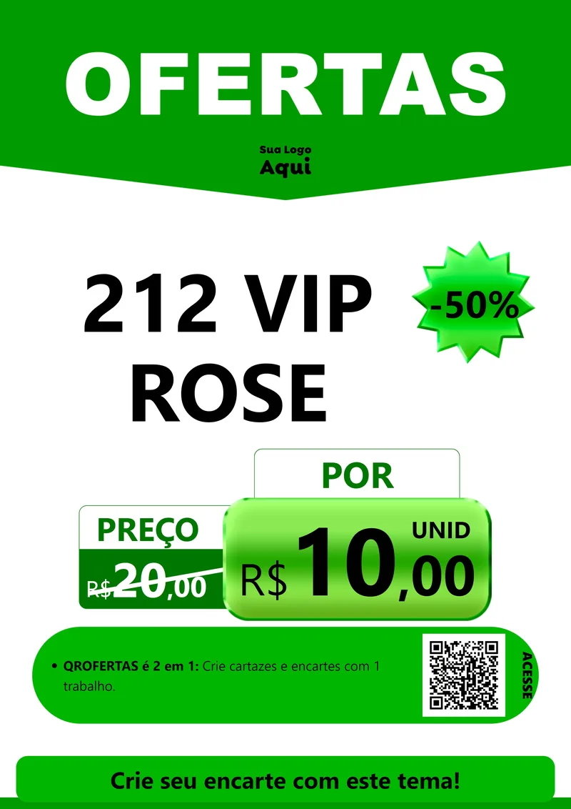 Modelo de Cartaz para Cartaz A4 Vertical com o tema Ofertas Verde Cartaz para Perfumes