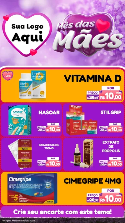 Modelo de TV para TV Vertical com o tema Mês das Mães para Farmácia