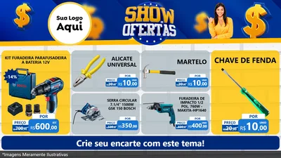 Modelo de TV para TV Horizontal com o tema Show de Ofertas para Maquinas e Ferramentas