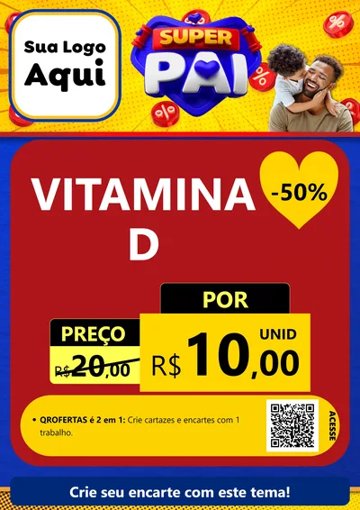Modelo de Cartaz para Cartaz A4 Vertical com o tema Super Pai para Farmácia