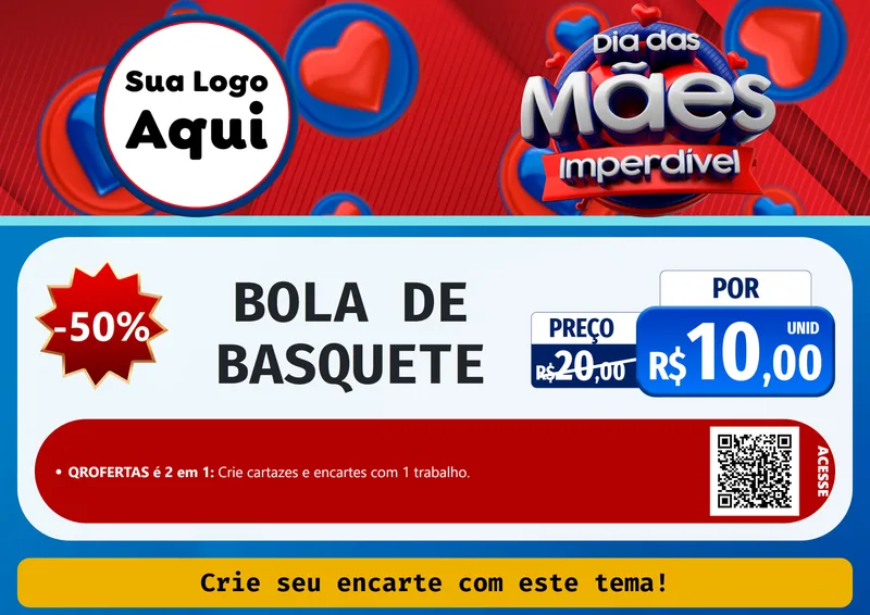 Modelo de Cartaz para Cartaz A4 Horizontal com o tema Dia Das Mães Imperdível para Artigos Esportivos
