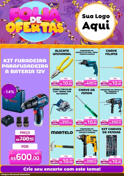 Modelo de Encarte para Encarte A4 Vertical com o tema Folia de Ofertas para Maquinas e Ferramentas