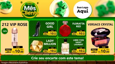 Modelo de TV para TV Horizontal com o tema Especial Mês do Cliente para Perfumes
