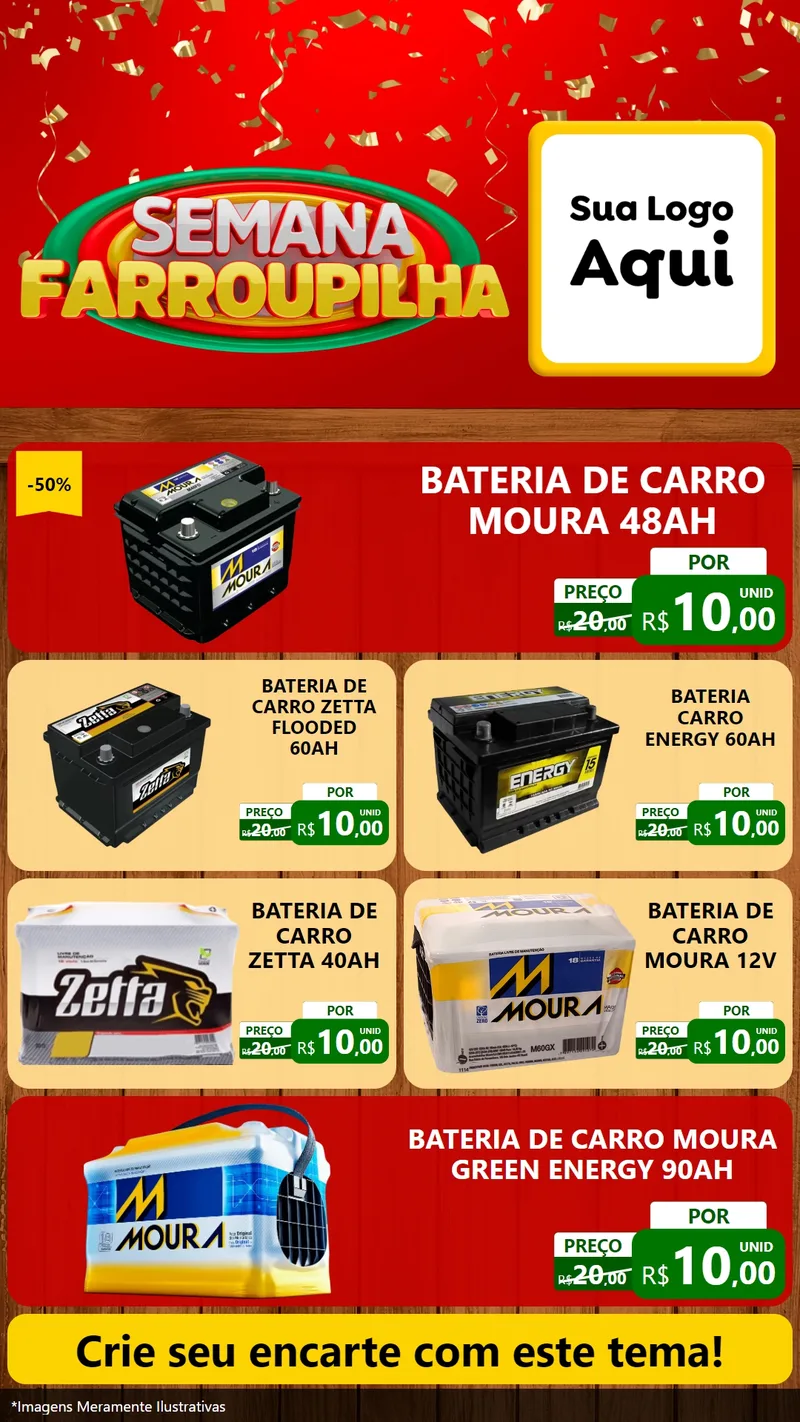 Modelo de TV para TV Vertical com o tema Semana Farroupilha para Baterias Elétricas