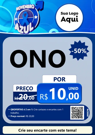 Modelo de Cartaz para Cartaz A4 Vertical com o tema Novembro Azul para Óticas