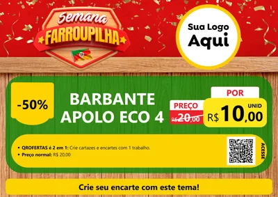 Modelo de Cartaz para Cartaz A4 Horizontal com o tema Semana Farroupilha para Armarinho e Aviamentos
