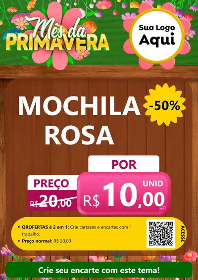 Modelo de Cartaz para Cartaz A4 Vertical com o tema Mês da Primavera para Papelaria