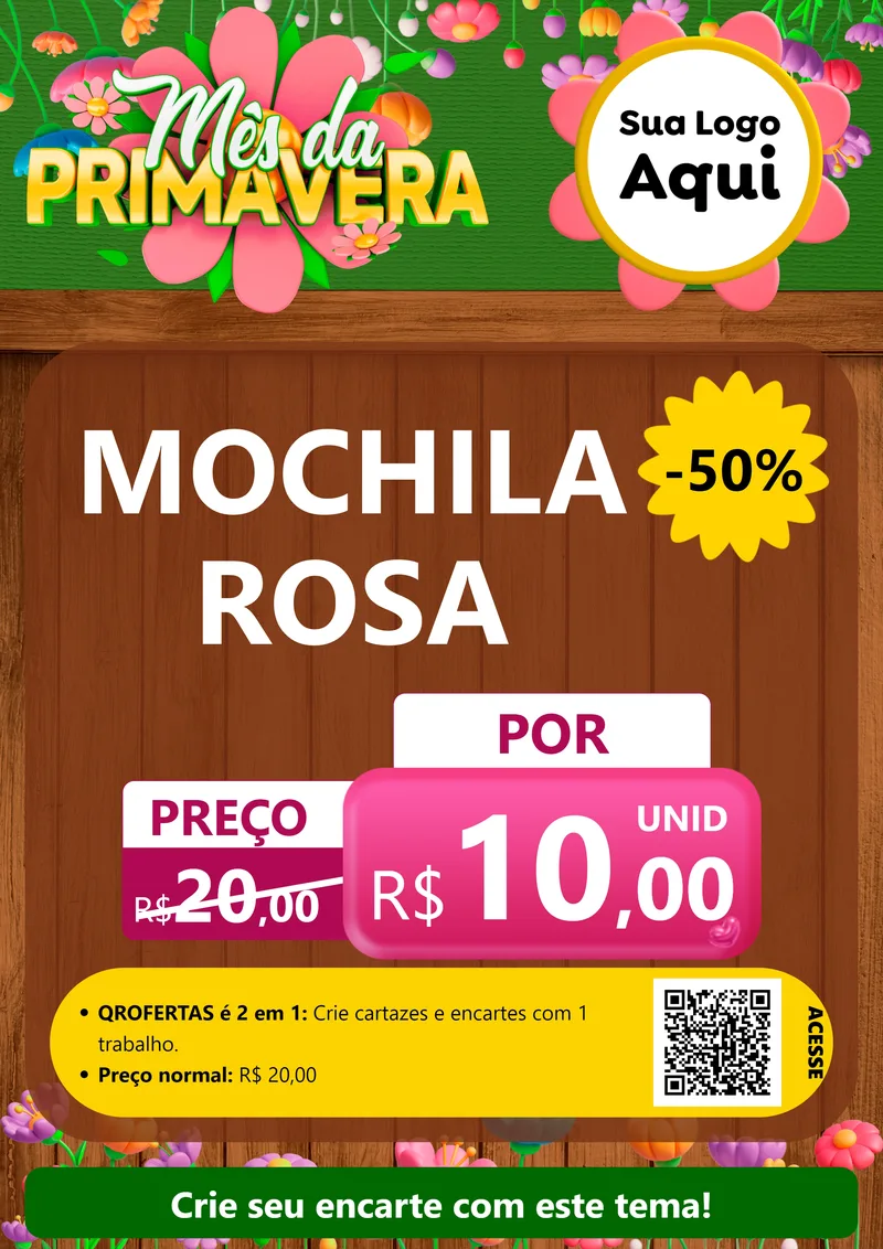 Modelo de Cartaz para Cartaz A4 Vertical com o tema Mês da Primavera para Papelaria