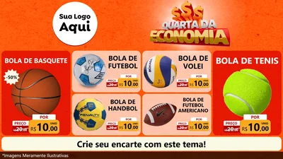 Modelo de TV para TV Horizontal com o tema Quarta da Economia para Artigos Esportivos