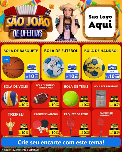 Modelo de Rede Social para Feed Instagram com o tema São João de Ofertas para Artigos Esportivos