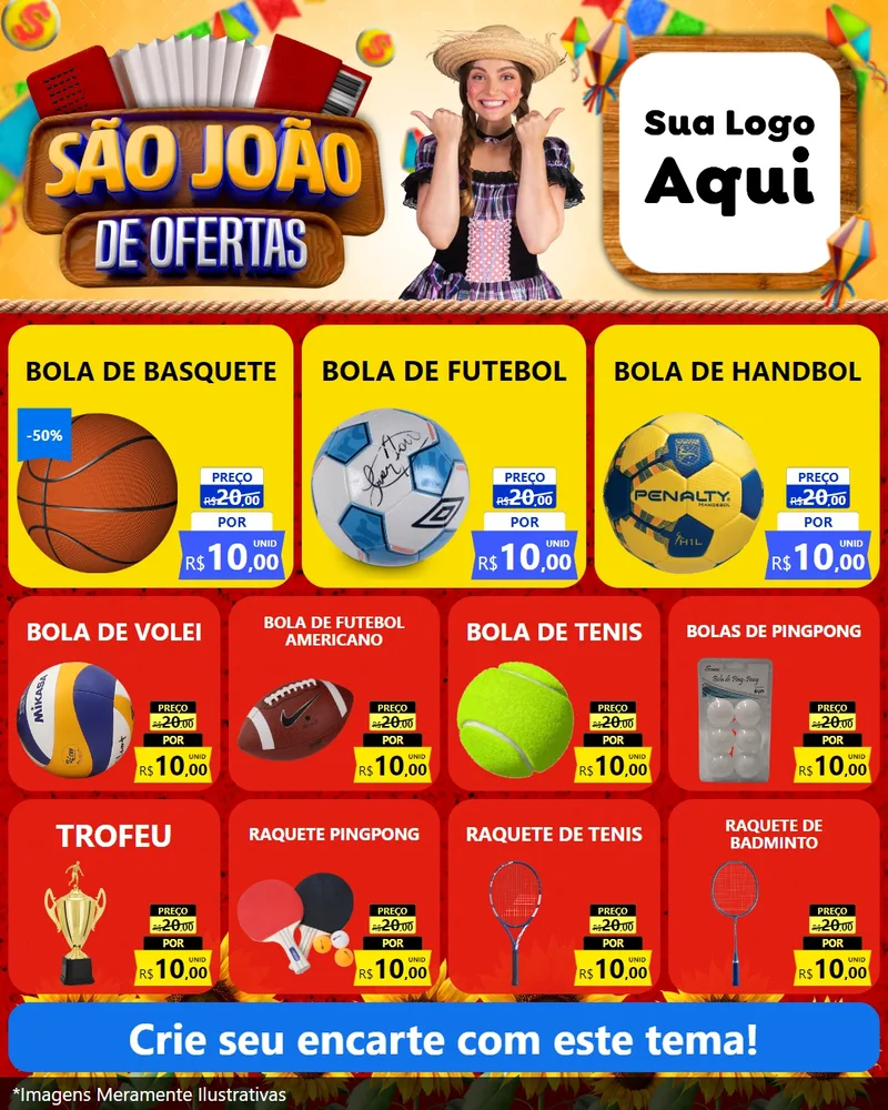Modelo de Rede Social para Feed Instagram com o tema São João de Ofertas para Artigos Esportivos