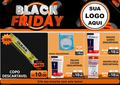Modelo de Encarte para Encarte A4 Horizontal com o tema Black Friday para Embalagens