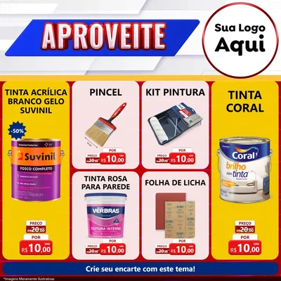 Modelo de Rede Social para Feed Facebook com o tema Aproveite para Tintas e Ferramentas
