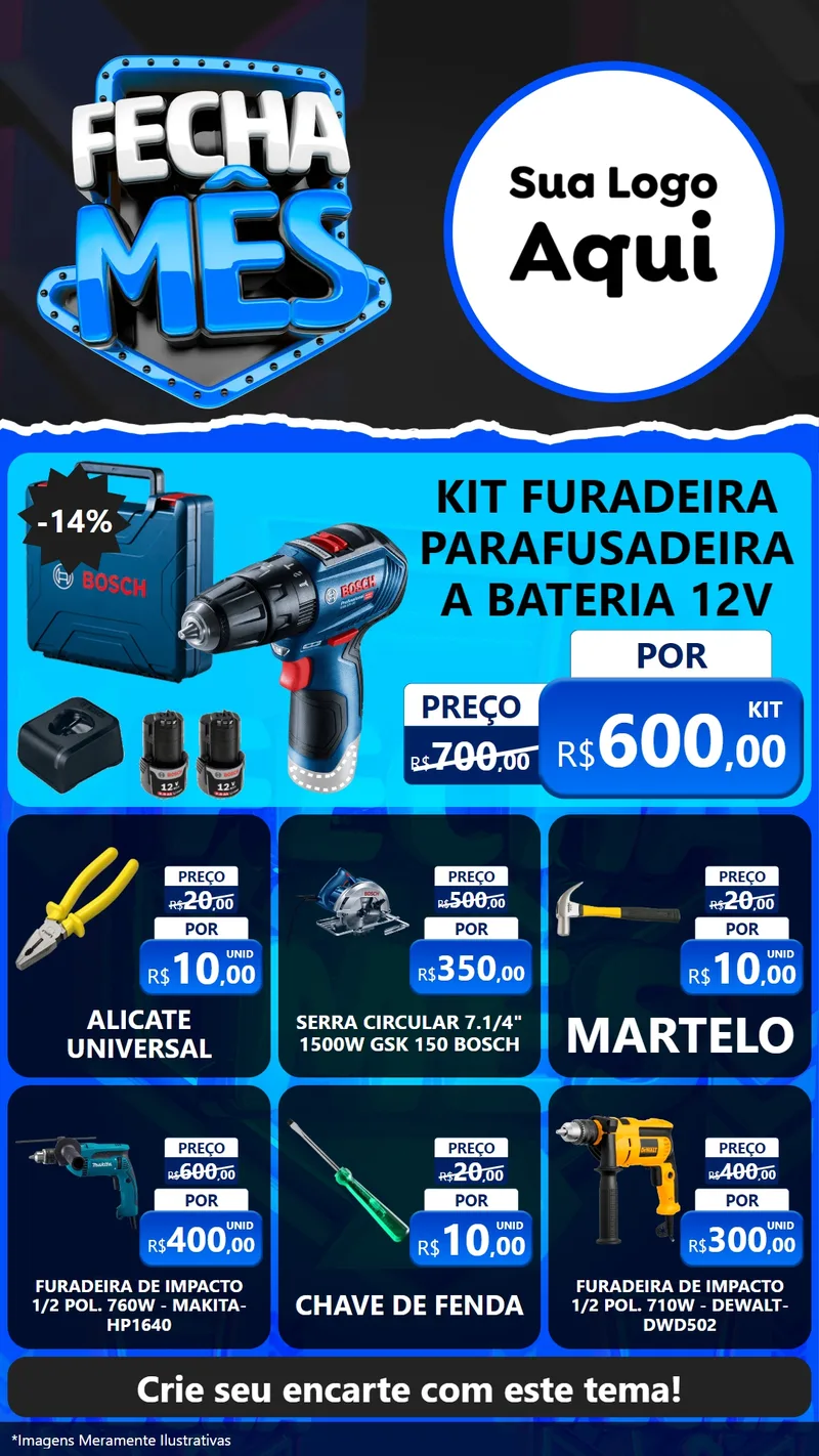 Modelo de Rede Social para Stories com o tema Fecha Mês para Maquinas e Ferramentas
