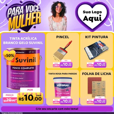 Modelo de Rede Social para Feed Facebook com o tema Para Você, Mulher para Tintas e Ferramentas