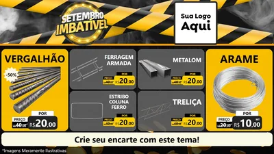 Modelo de TV para TV Horizontal com o tema Setembro Imbatível para Ferragens