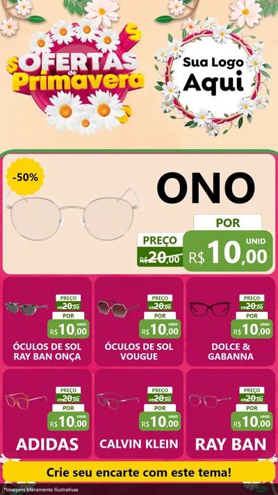 Modelo de Rede Social para Stories com o tema Ofertas de Primavera para Óticas