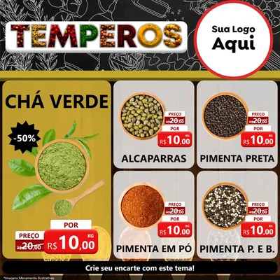 Modelo de Rede Social para Feed Facebook com o tema Temperos para Produtos Naturais