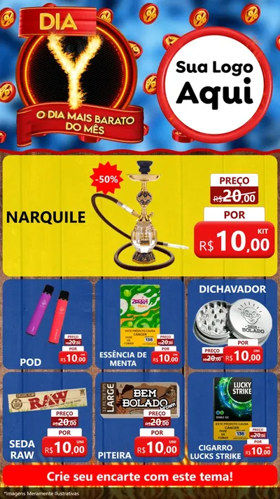 Modelo de Rede Social para Stories com o tema Dia Y - O Dia Mais Barato Do Mês para Tabacaria