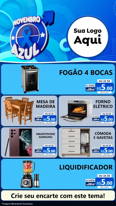 Modelo de TV para TV Vertical com o tema Novembro Azul para Móveis e Eletro