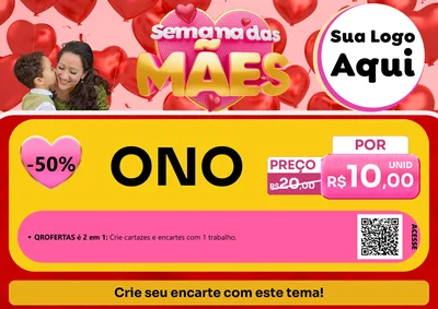 Modelo de Cartaz para Cartaz A4 Horizontal com o tema Semana Das Mães para Óticas