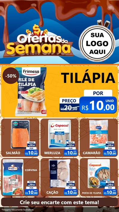 Modelo de Rede Social para Stories com o tema Ofertas da Semana - Páscoa para Peixaria